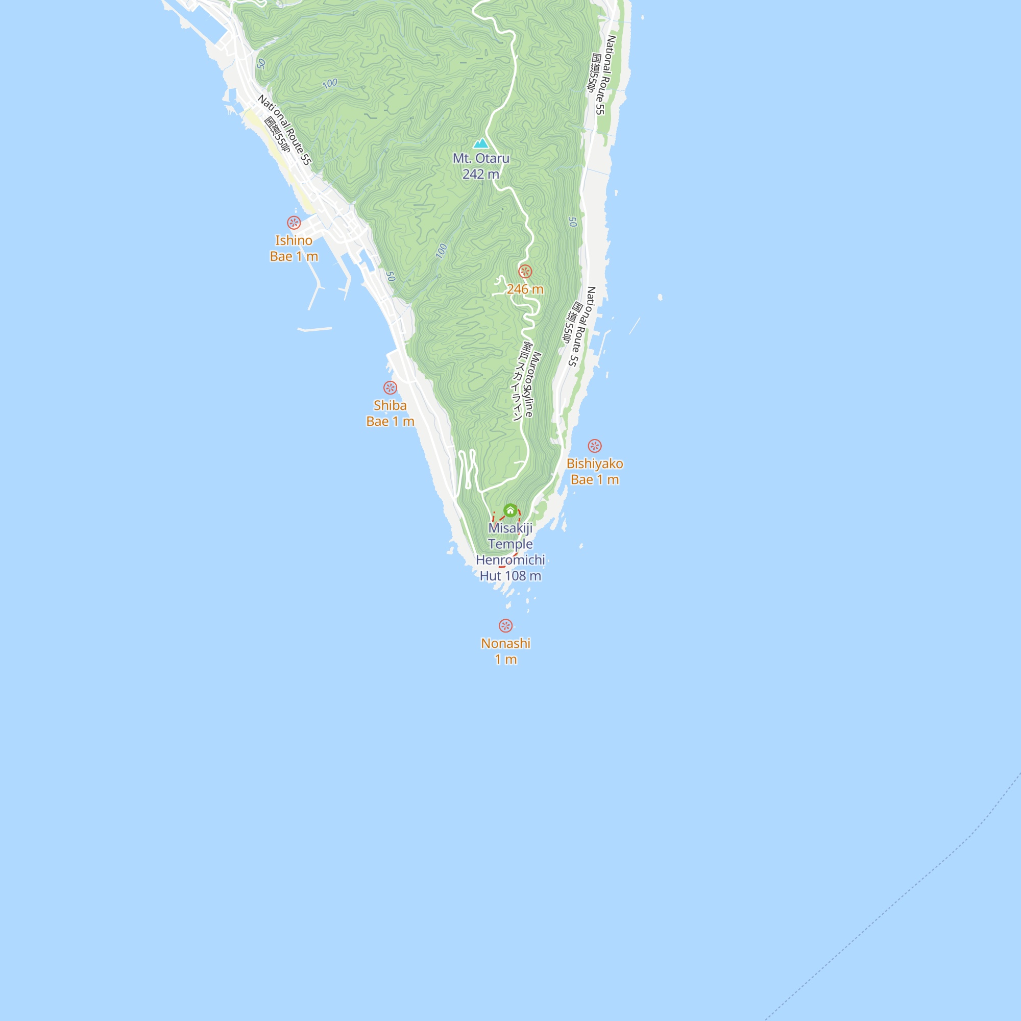 Misakiji Temple Henromichi Hut map
