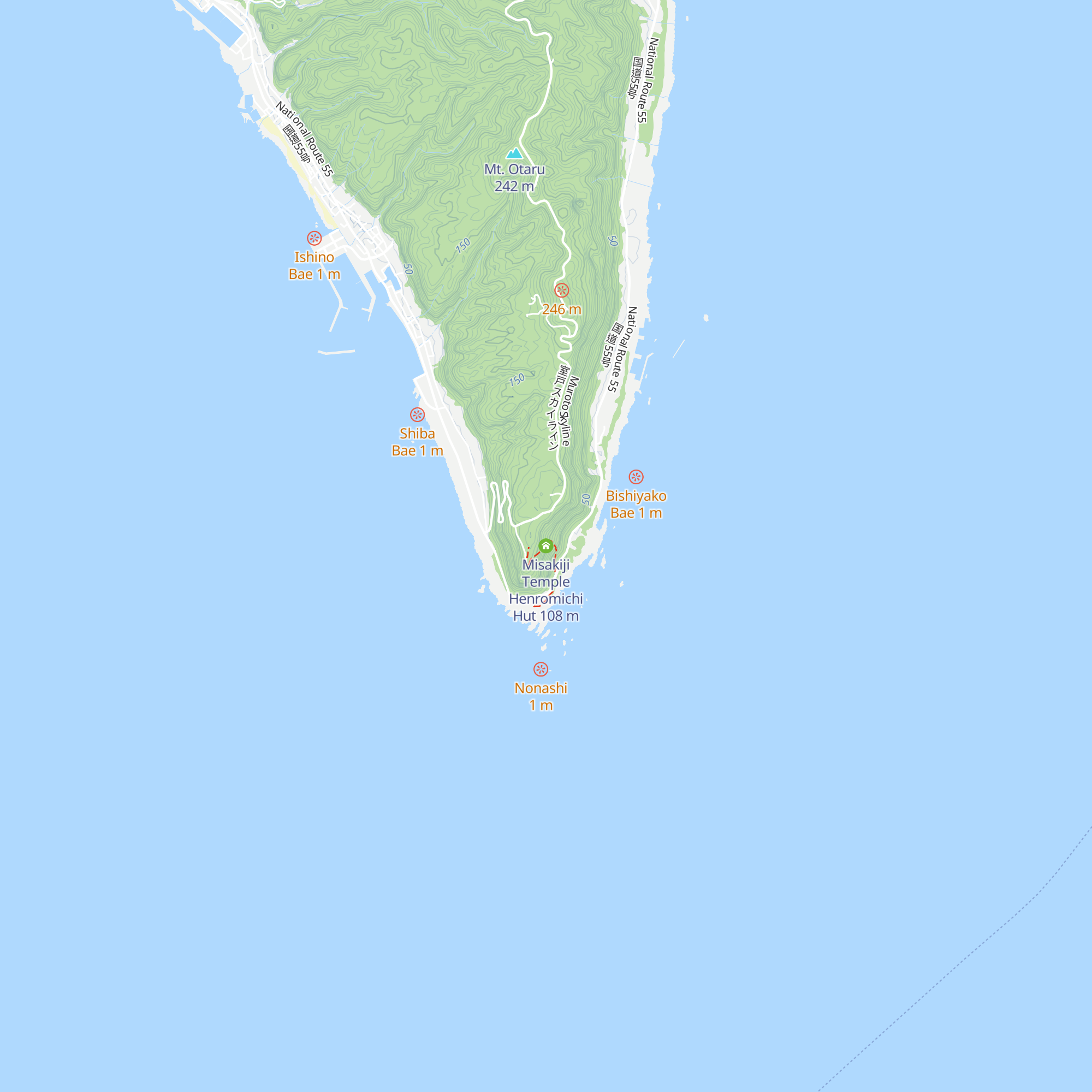Misakiji Temple Henromichi Hut map