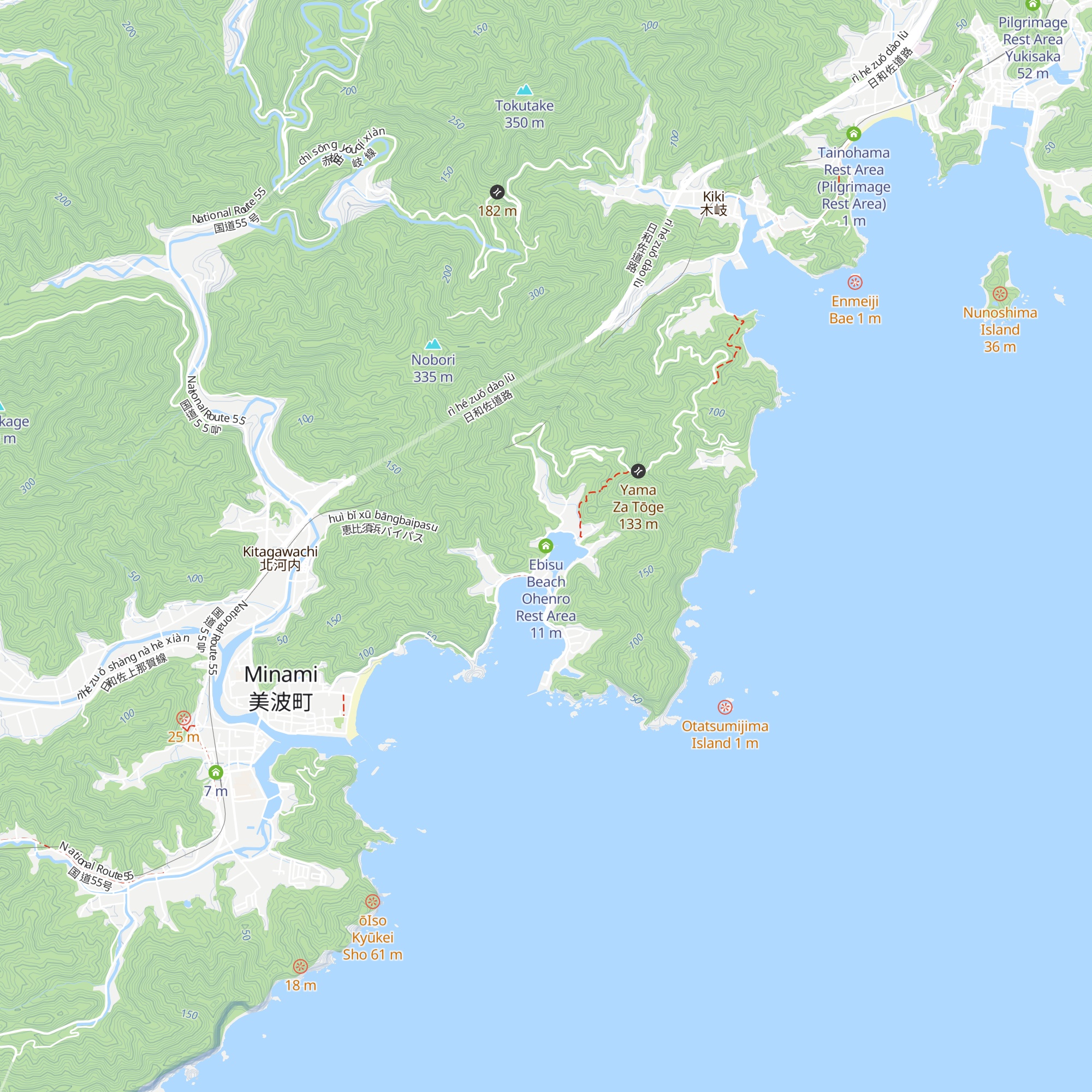 Ebisu Beach Ohenro Rest Area map