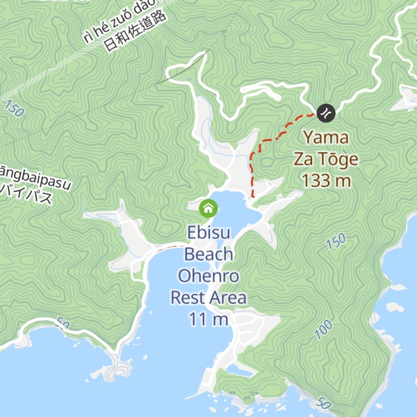 Map of Ebisu Beach Ohenro Rest Area