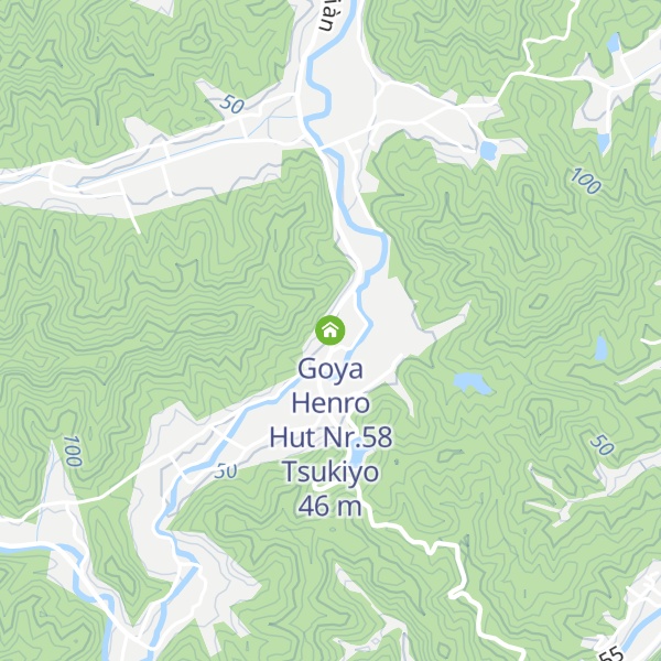 Map of Goya Henro Hut Nr.58 Tsukiyo