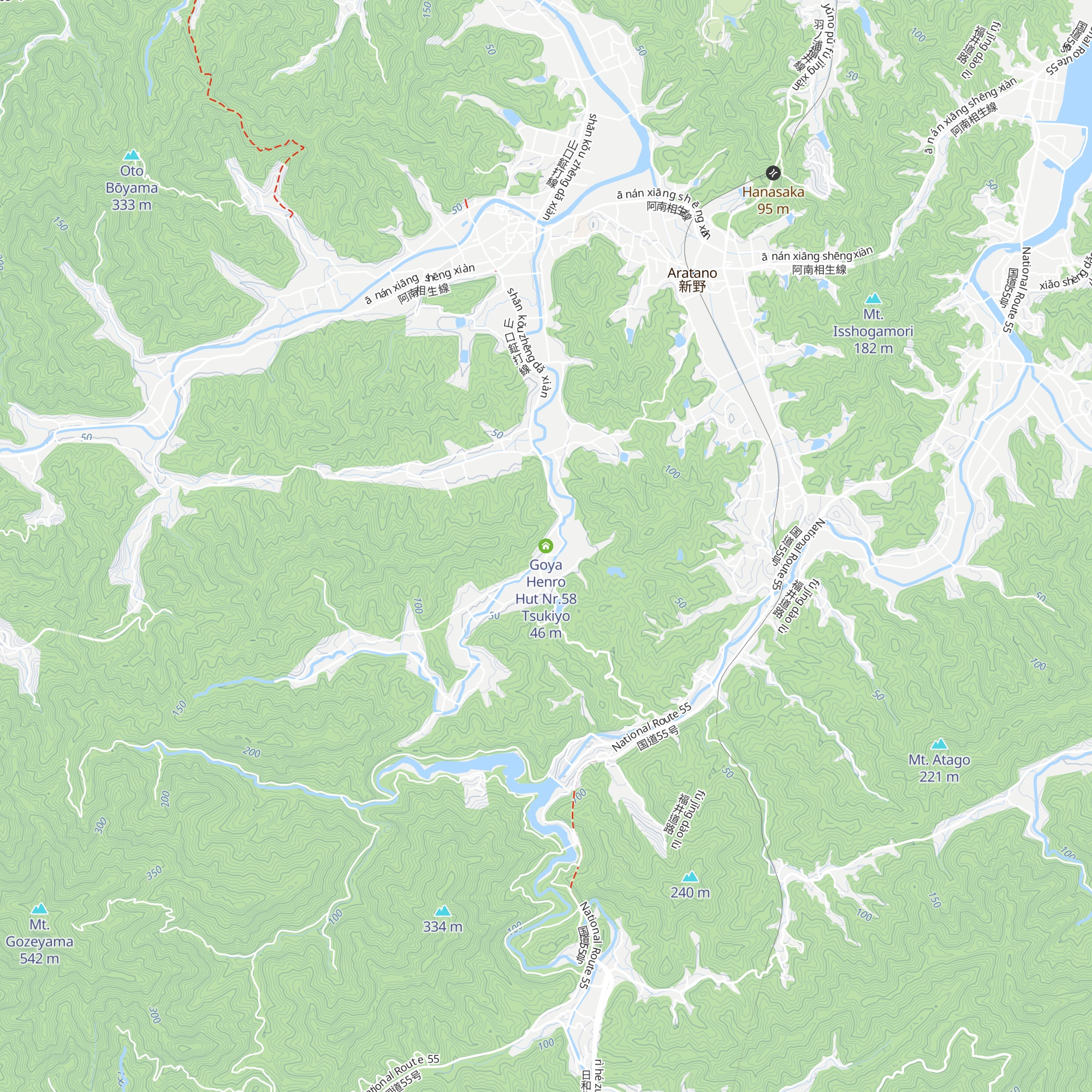 Goya Henro Hut Nr.58 Tsukiyo map