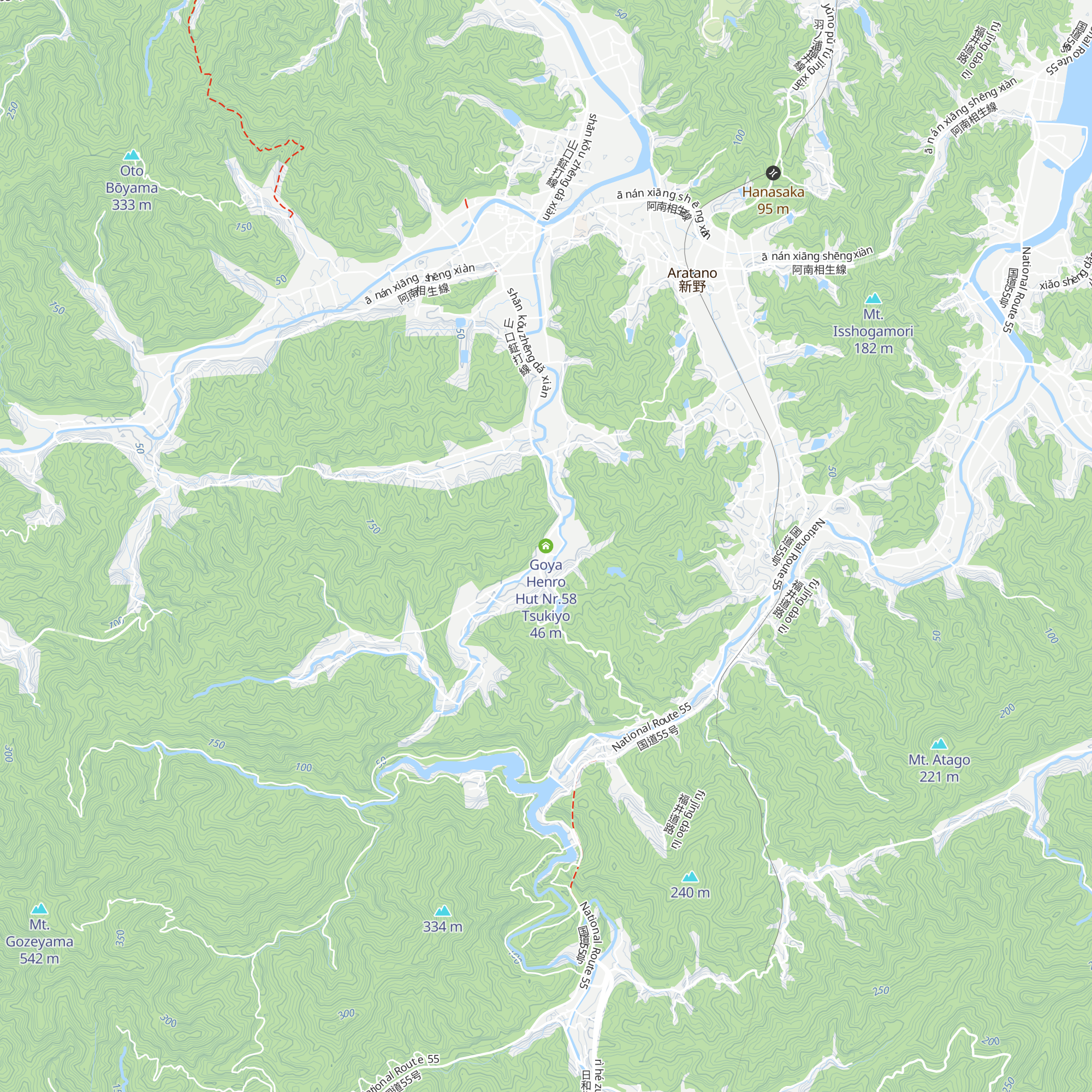 Goya Henro Hut Nr.58 Tsukiyo map