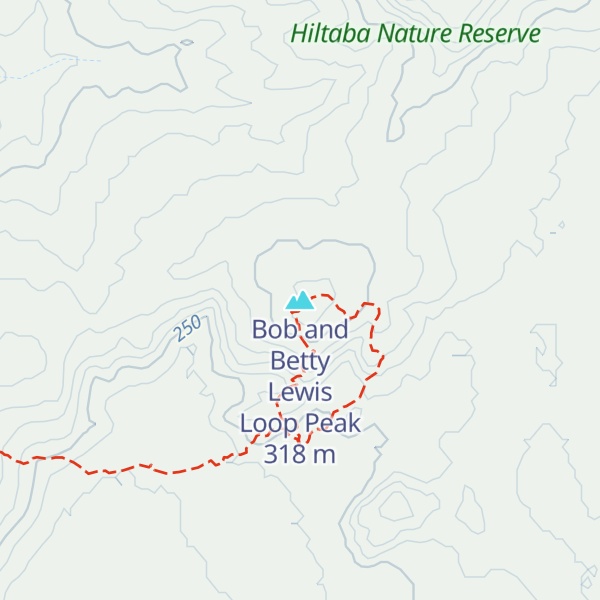 Map of Bob and Betty Lewis Loop Peak