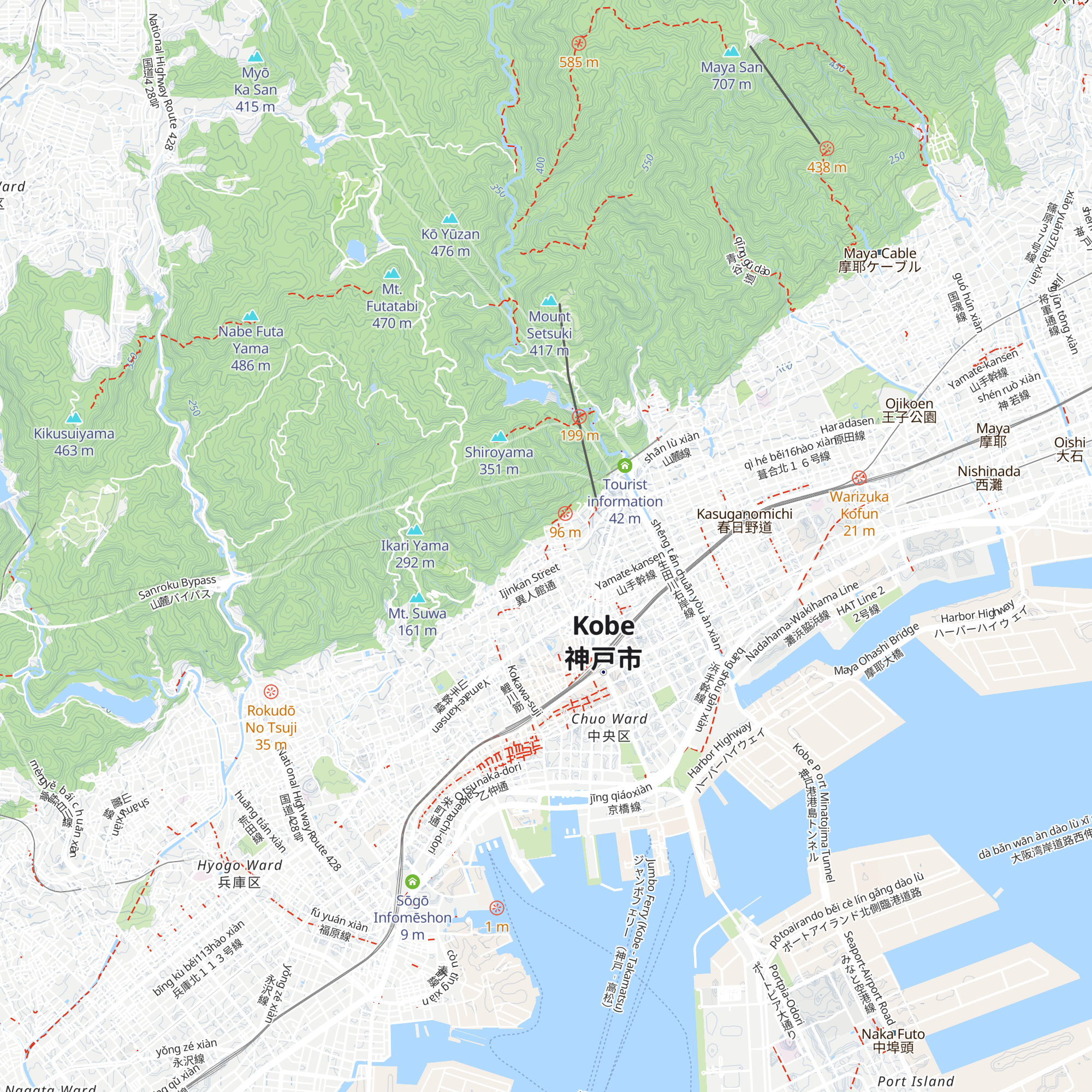Kitano Kankō Annai Sho map