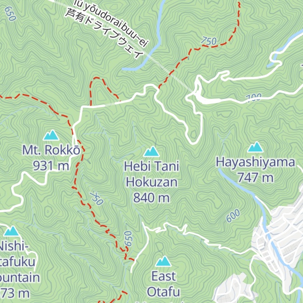 Map of Hebi Tani Hokuzan