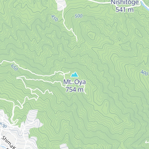Map of Mt. Oya