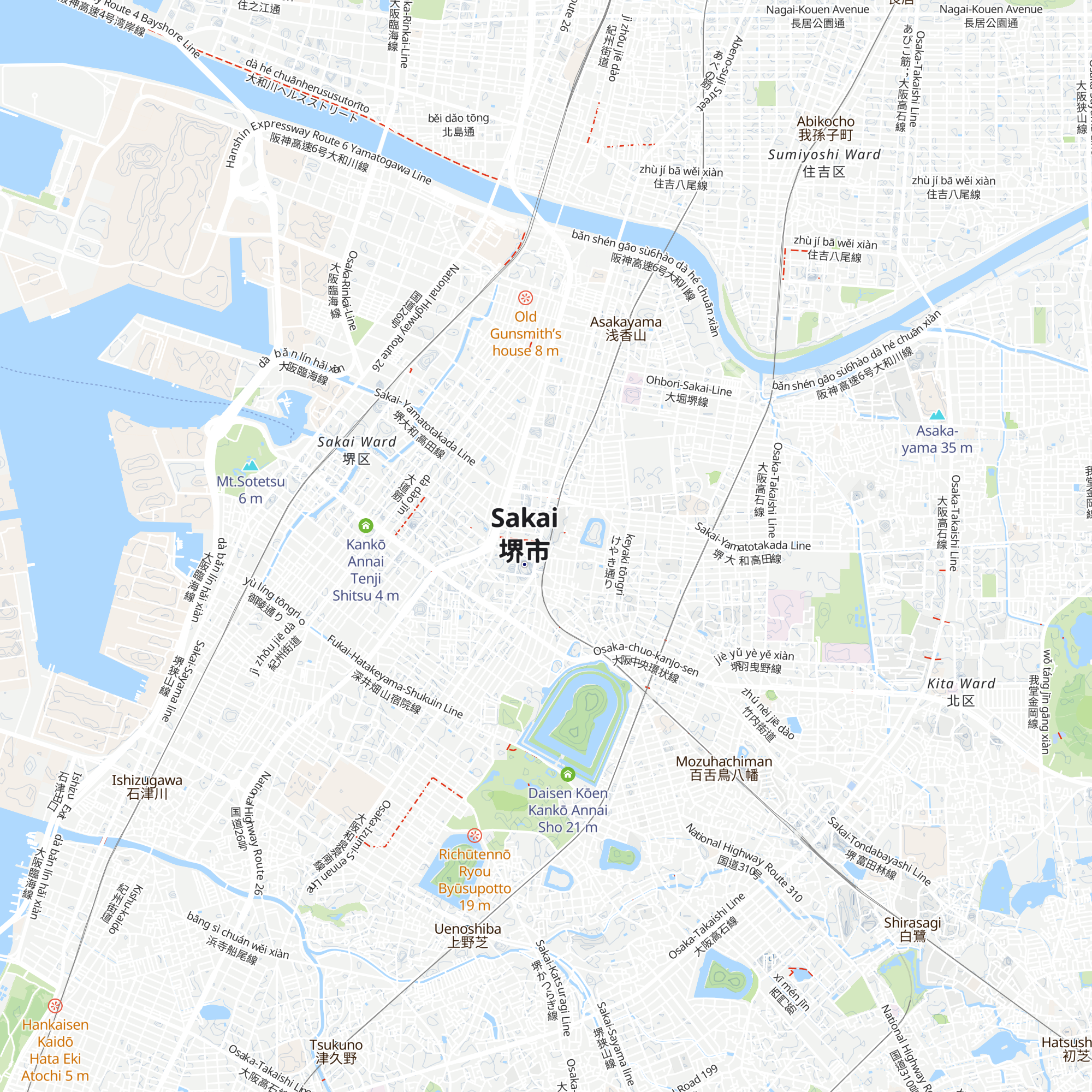 Sakai Higashi Kankō Annai Sho map