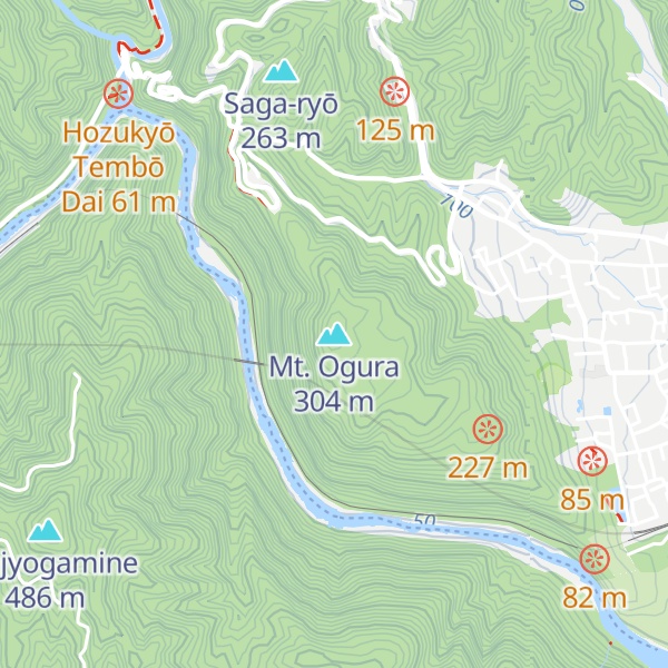 Map of Mt. Ogura