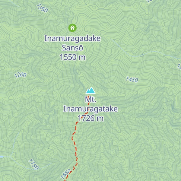 Map of Mt. Inamuragatake