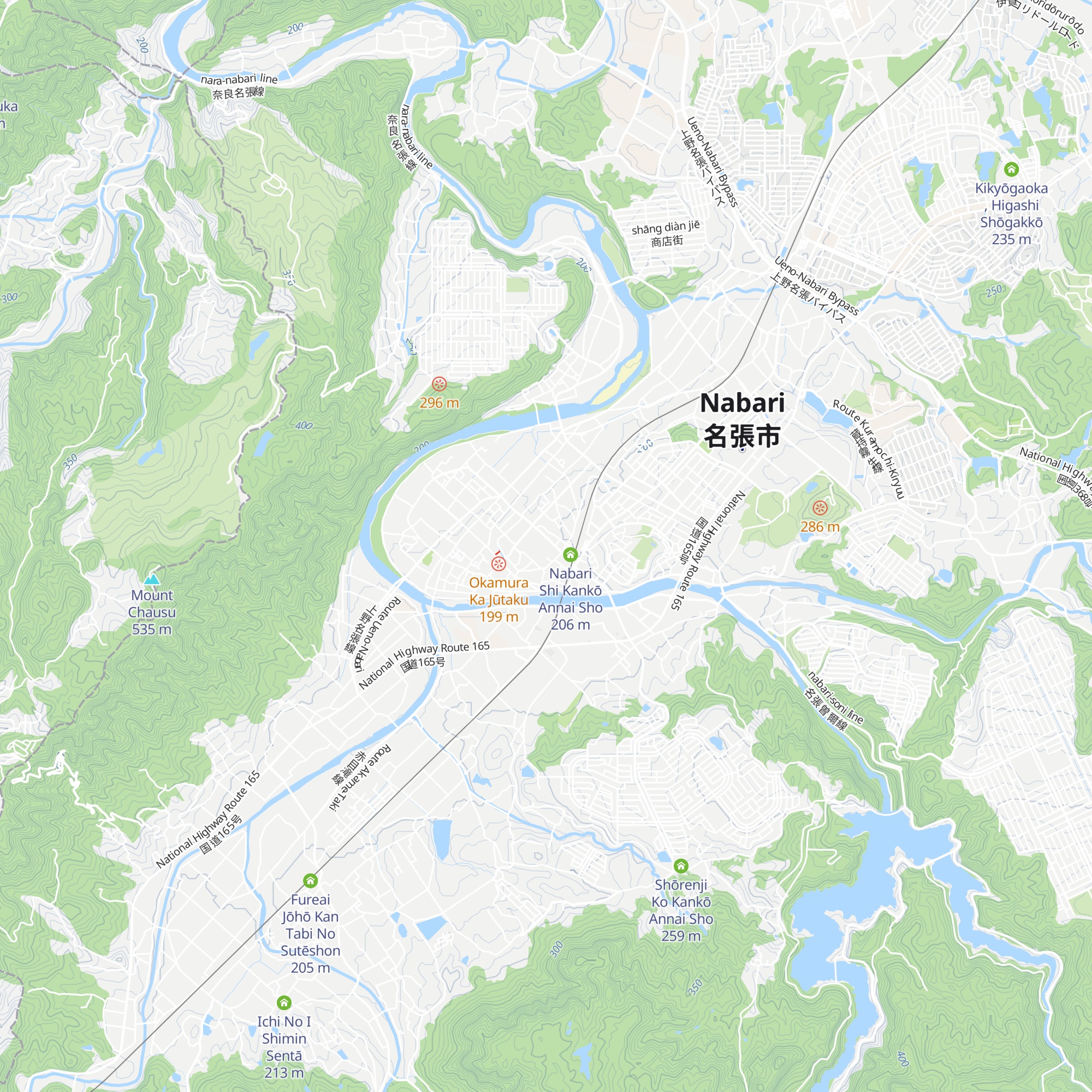 Nabari Chūgakkō map