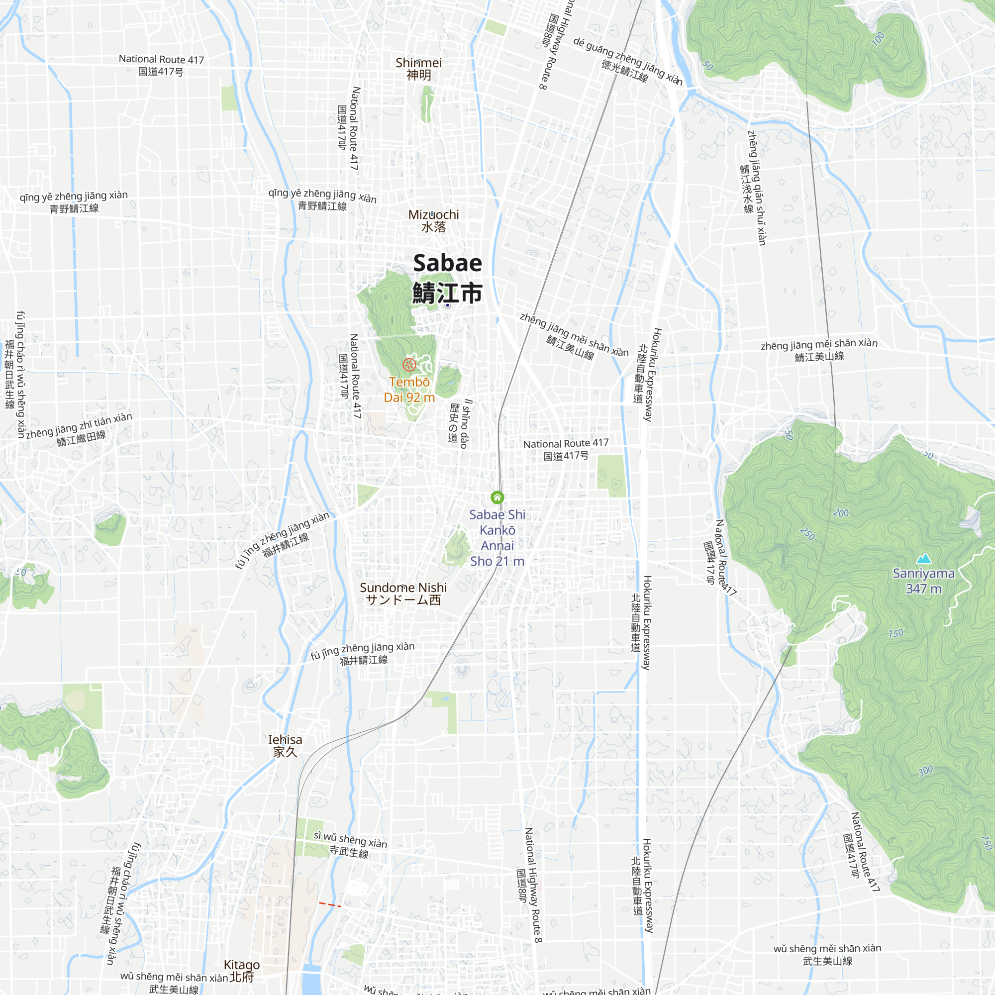 Sabae Shi Kankō Annai Sho map