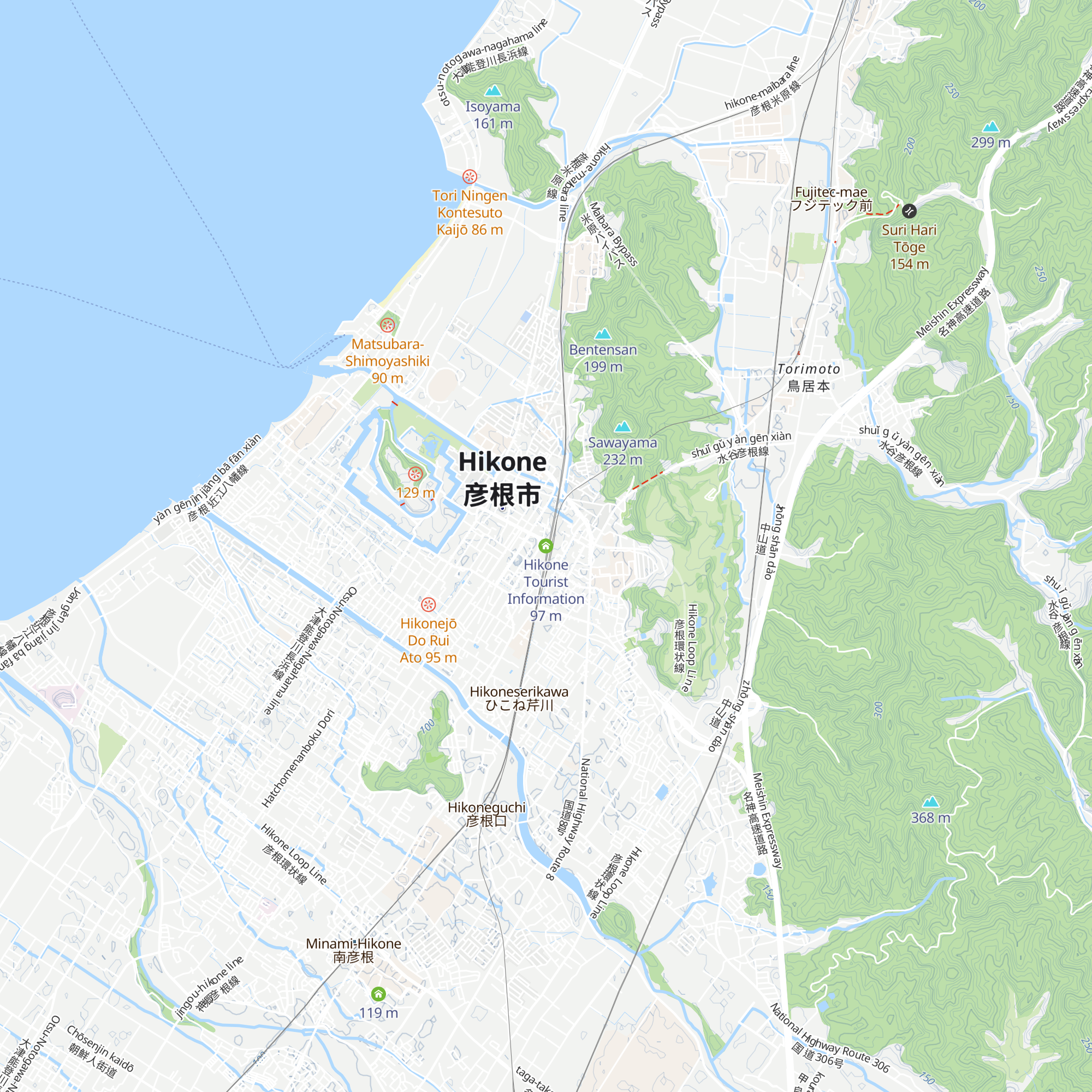 Hikone Tourist Information map
