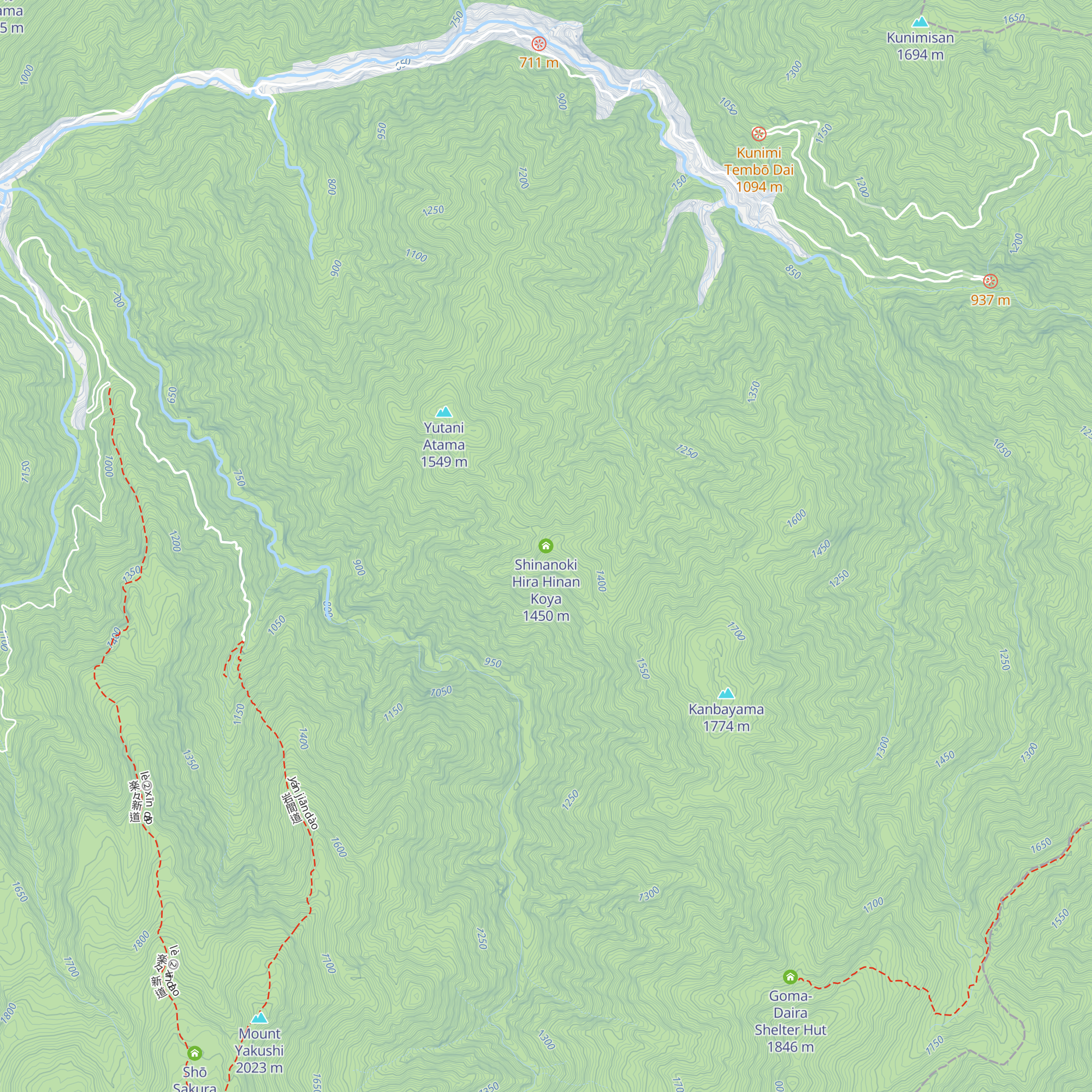 Shinanoki Hira Hinan Koya map