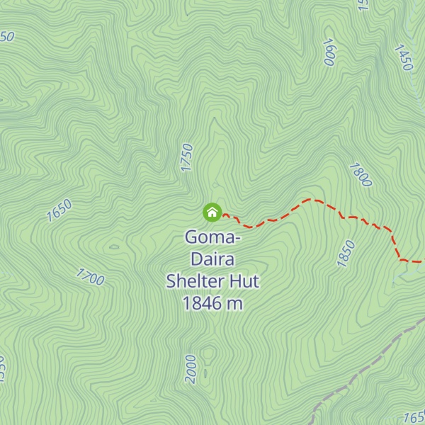 Map of Goma-Daira Shelter Hut