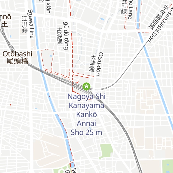 Map of Nagoya Shi Kanayama Kankō Annai Sho