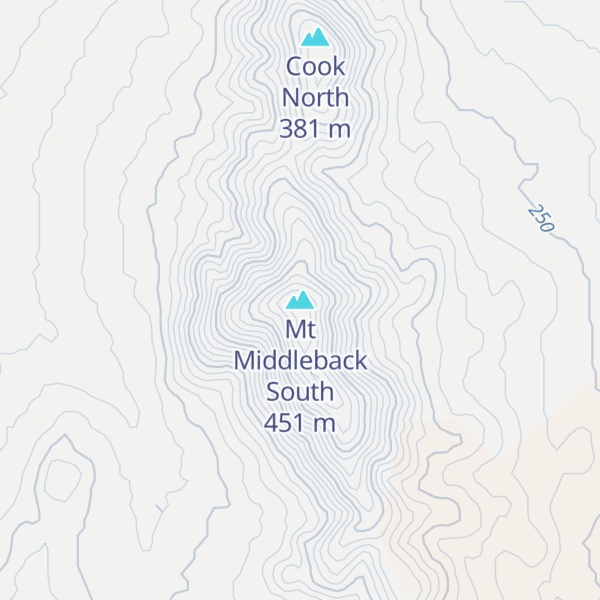 Map of Mt Middleback South