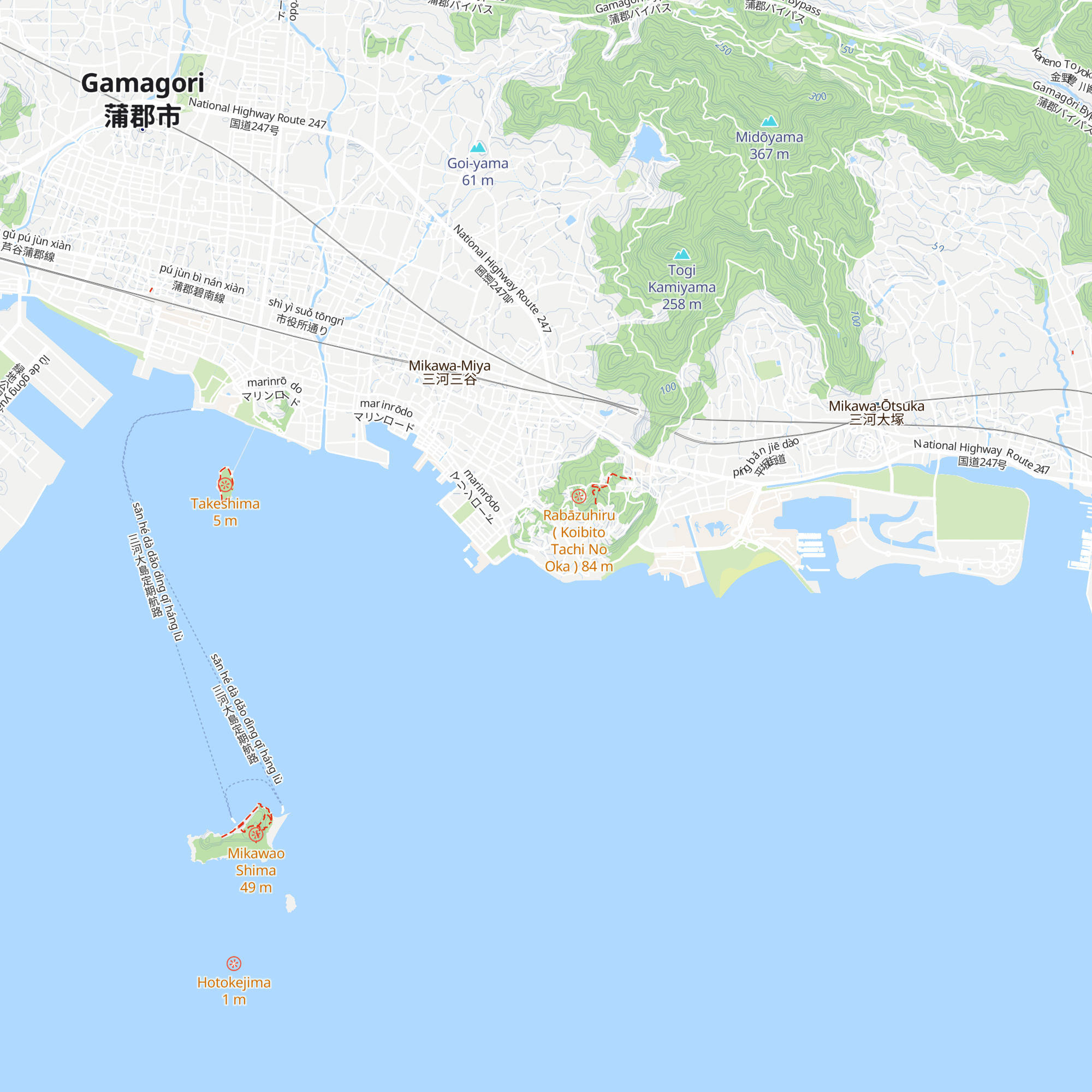 Mitani Onsen Kankō Annai Sho map