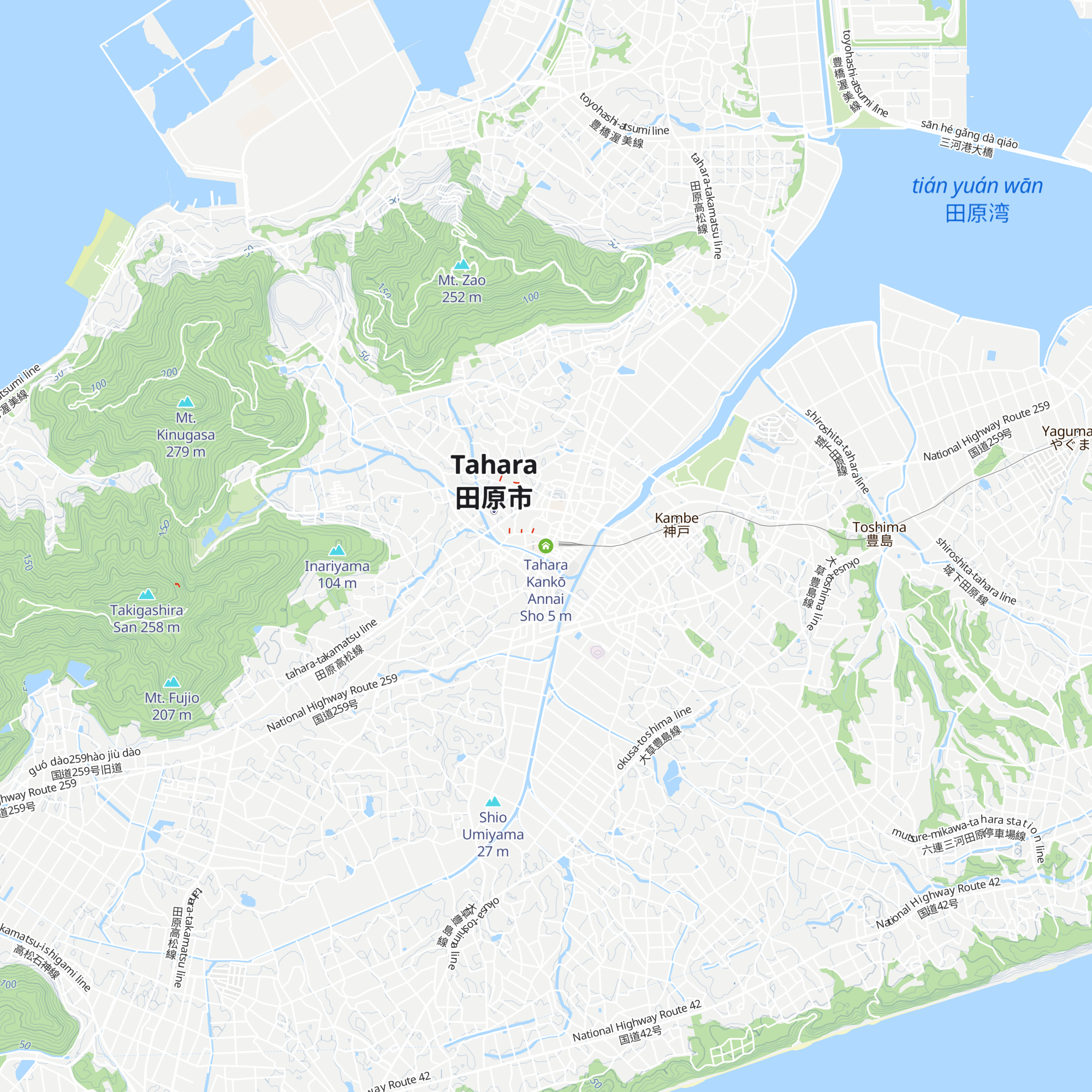 Tahara Kankō Annai Sho map