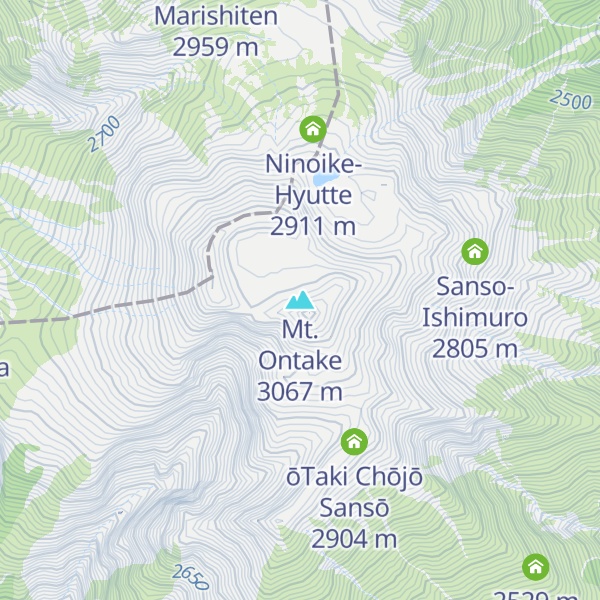 Map of Mt. Ontake