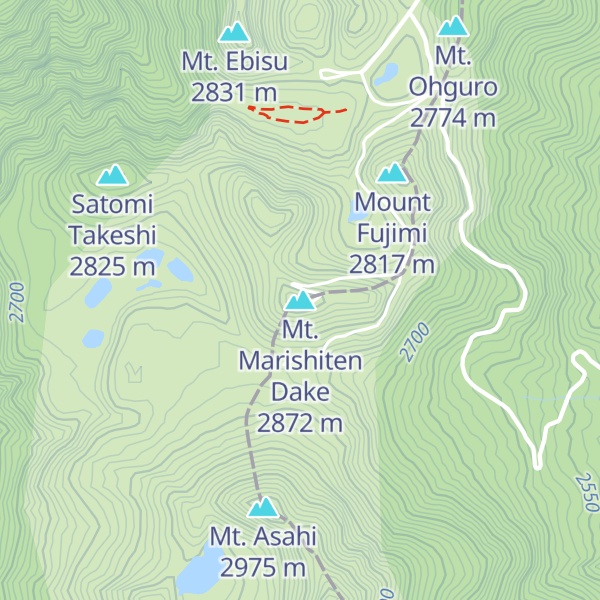 Map of Mt. Marishiten Dake