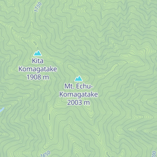 Map of Mt. Echu-Komagatake