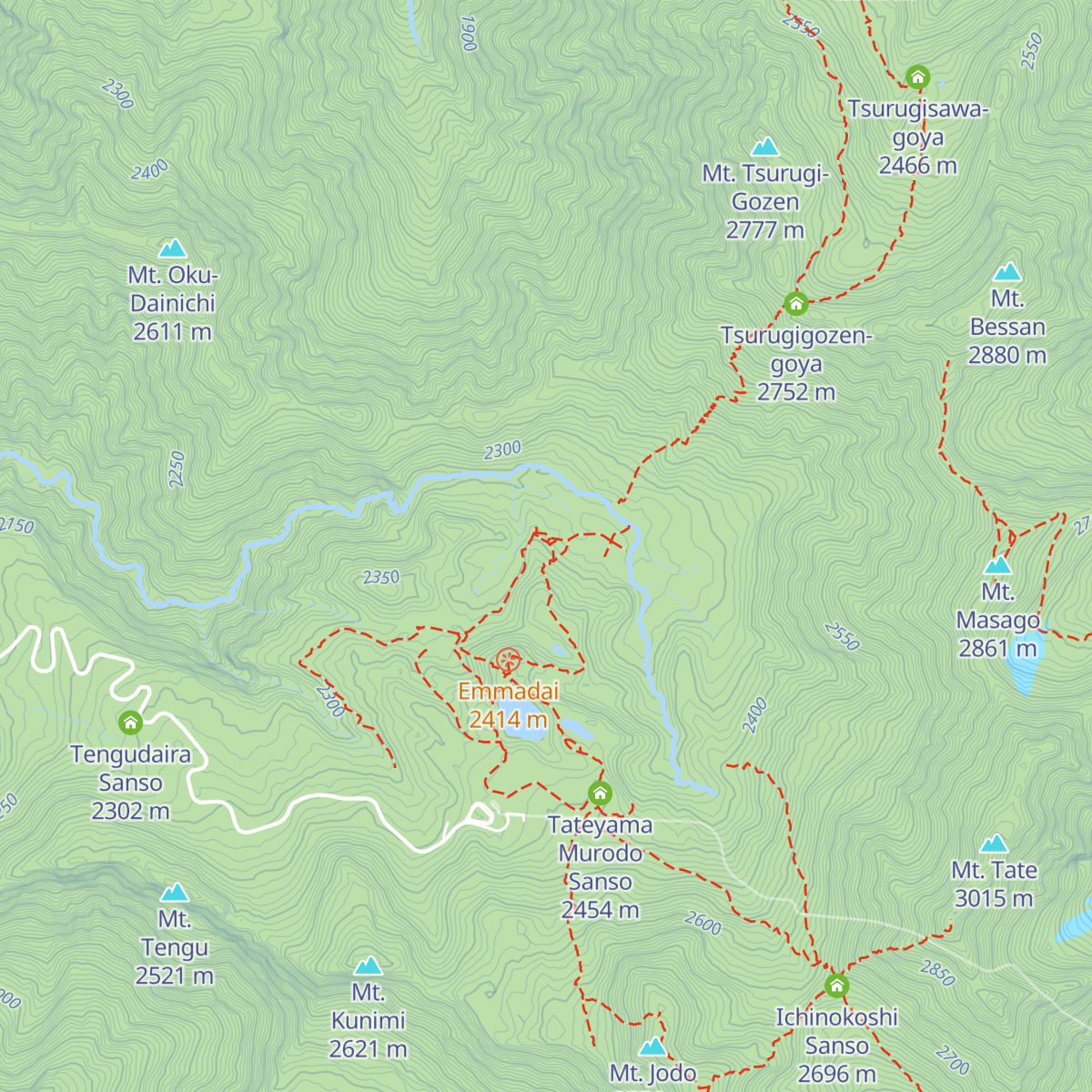 Raichozawa Hutte map