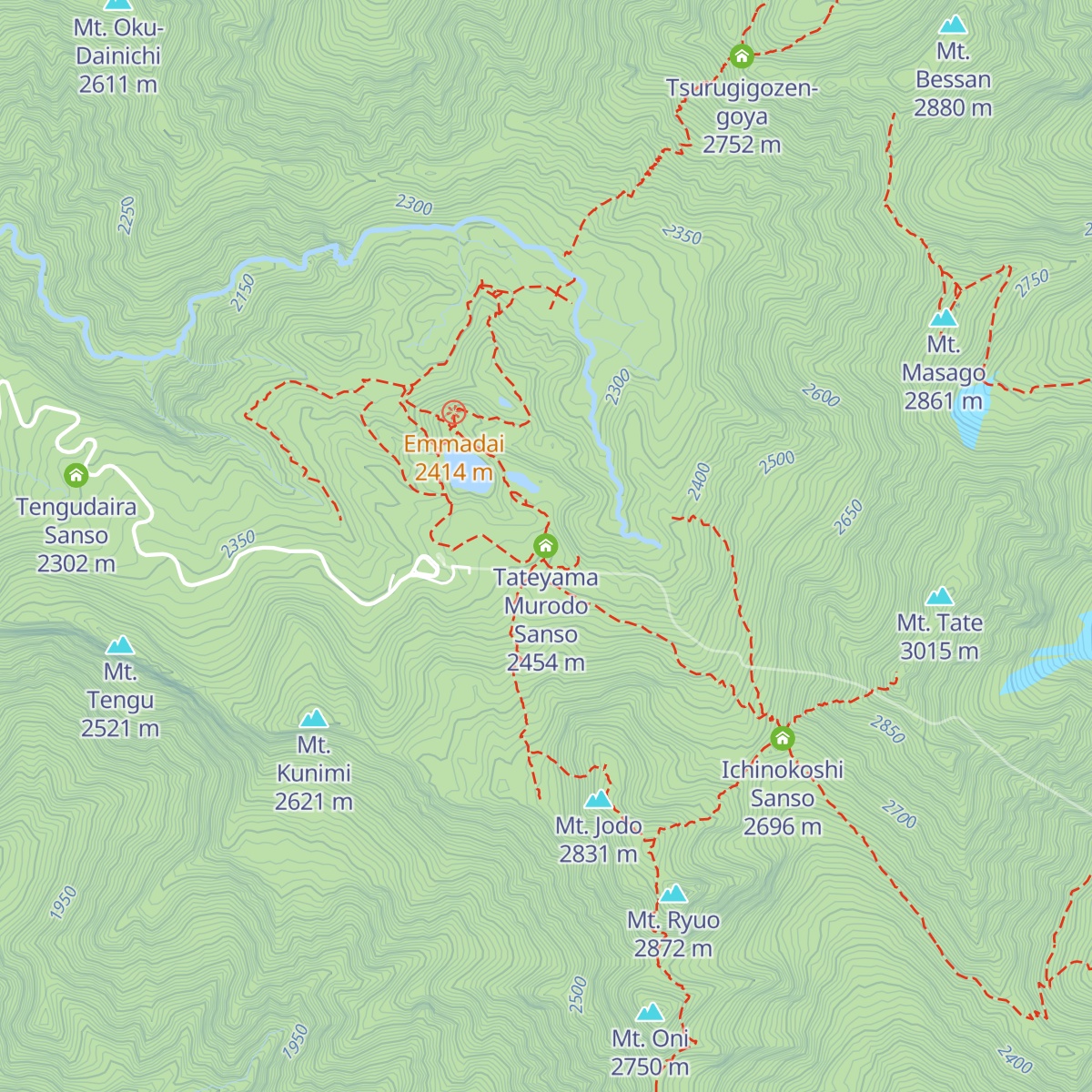 Tateyama Murodo Sanso map