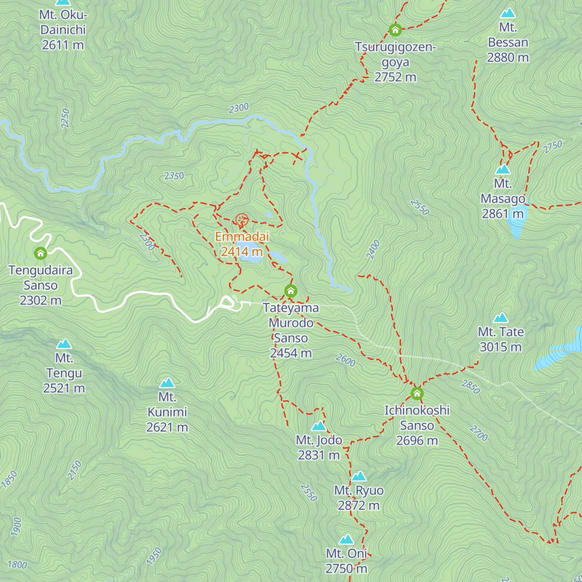 Tateyama Murodo Sanso map