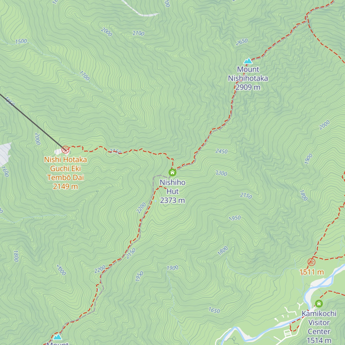 Nishiho Hut map