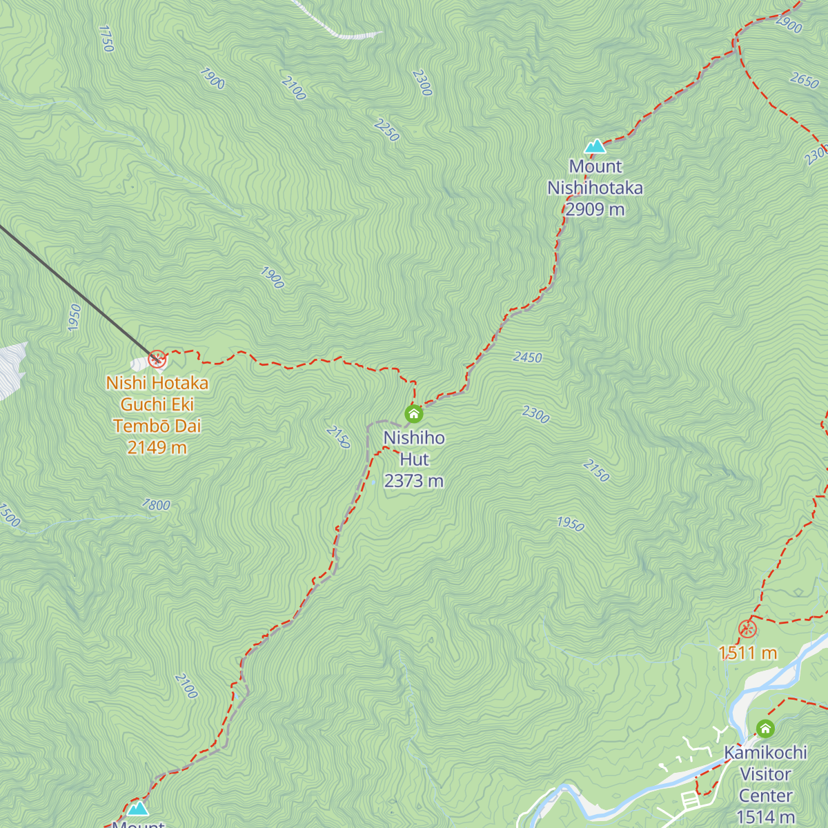 Nishiho Hut map