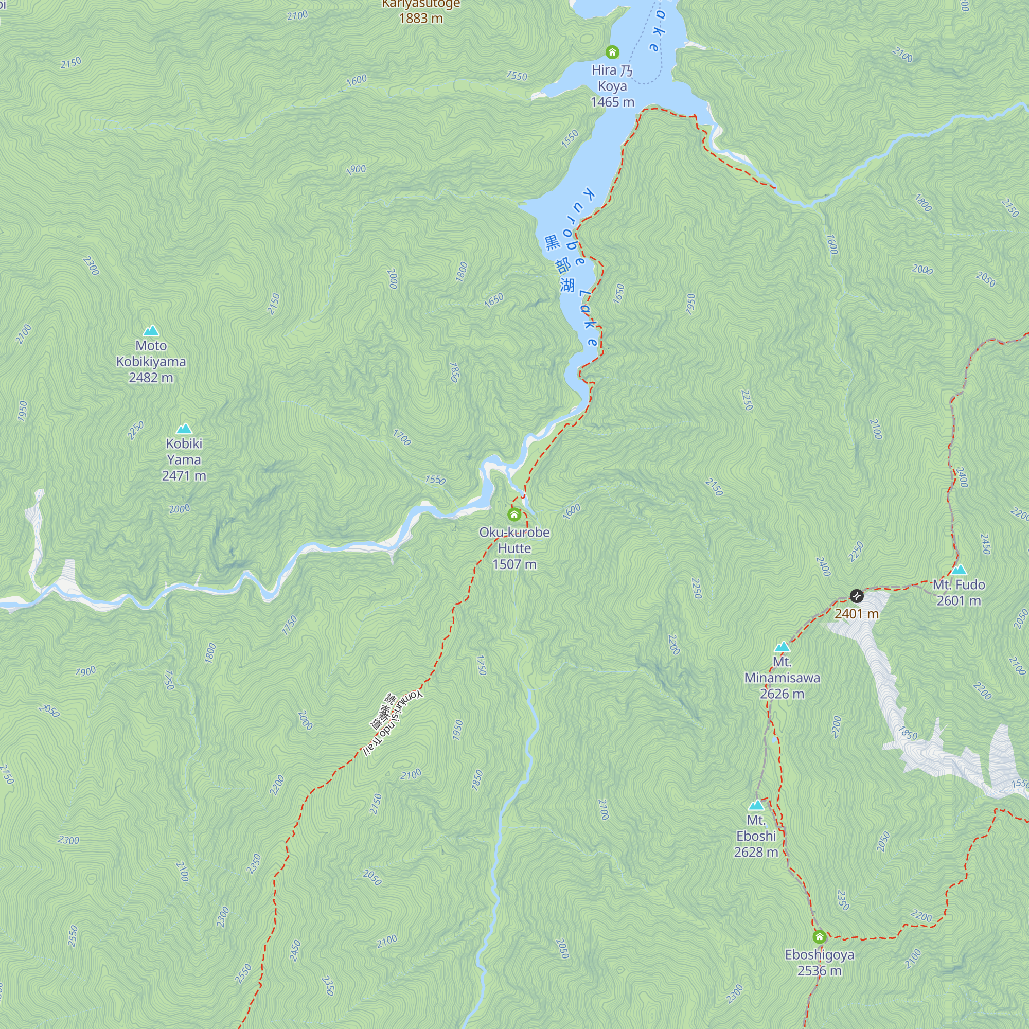 Oku-kurobe Hutte map
