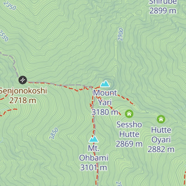 Map of Yarigatake Sanso