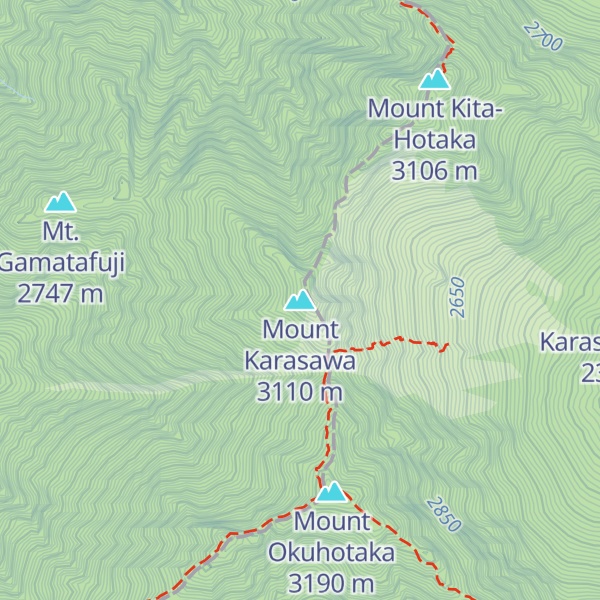 Map of Mount Karasawa