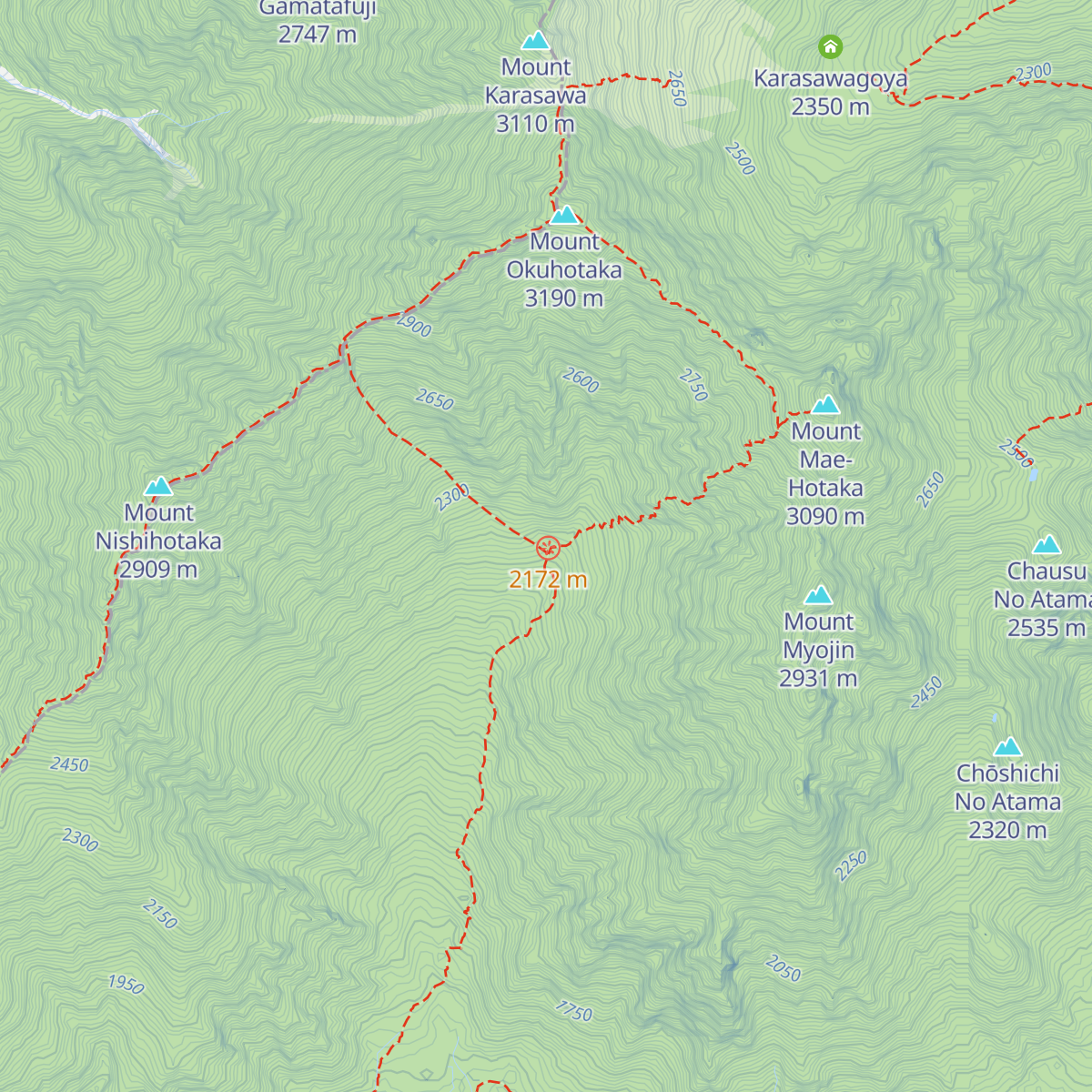 Dakesawa Hut map