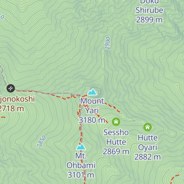Map of Mount Yari