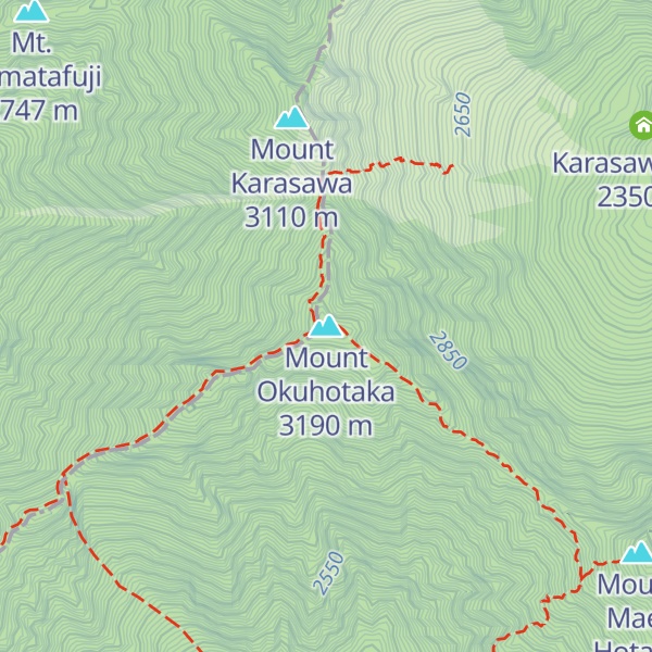 Map of Mount Okuhotaka