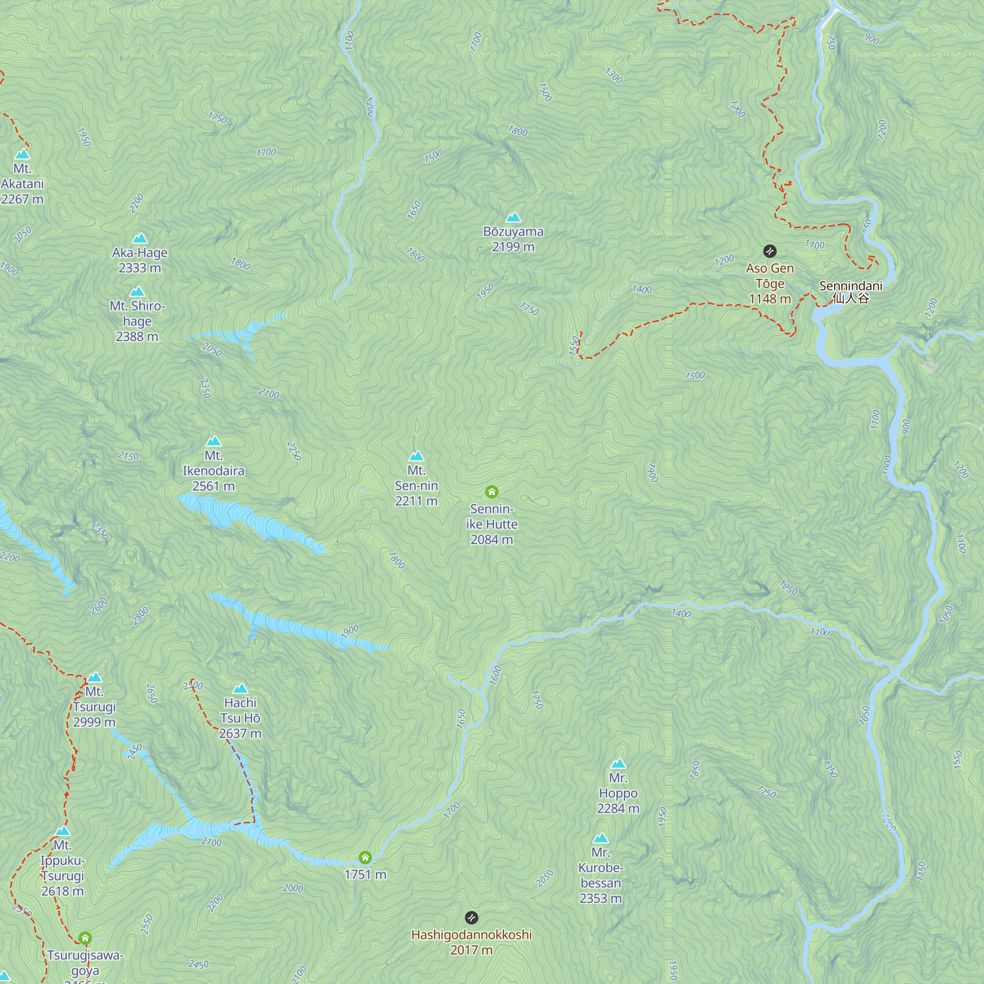 Sennin-ike Hutte map