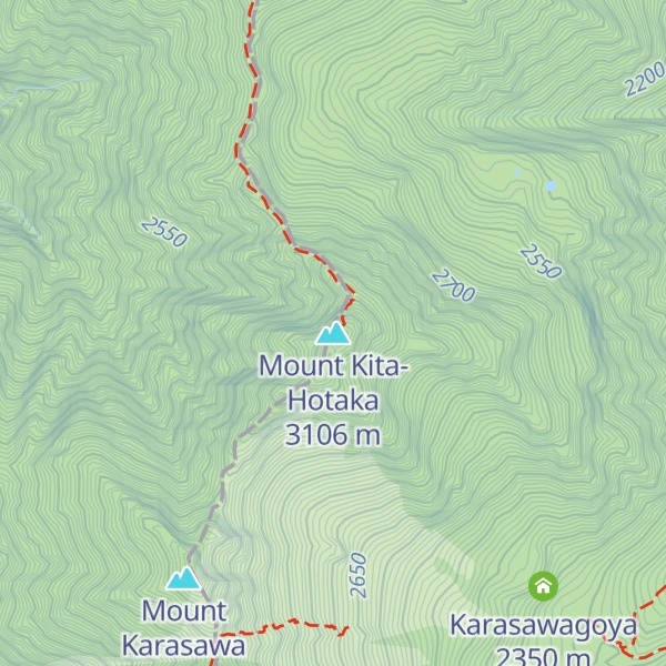 Map of Mount Kita-Hotaka