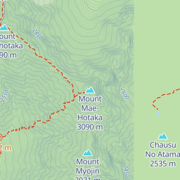 Map of Mount Mae-Hotaka