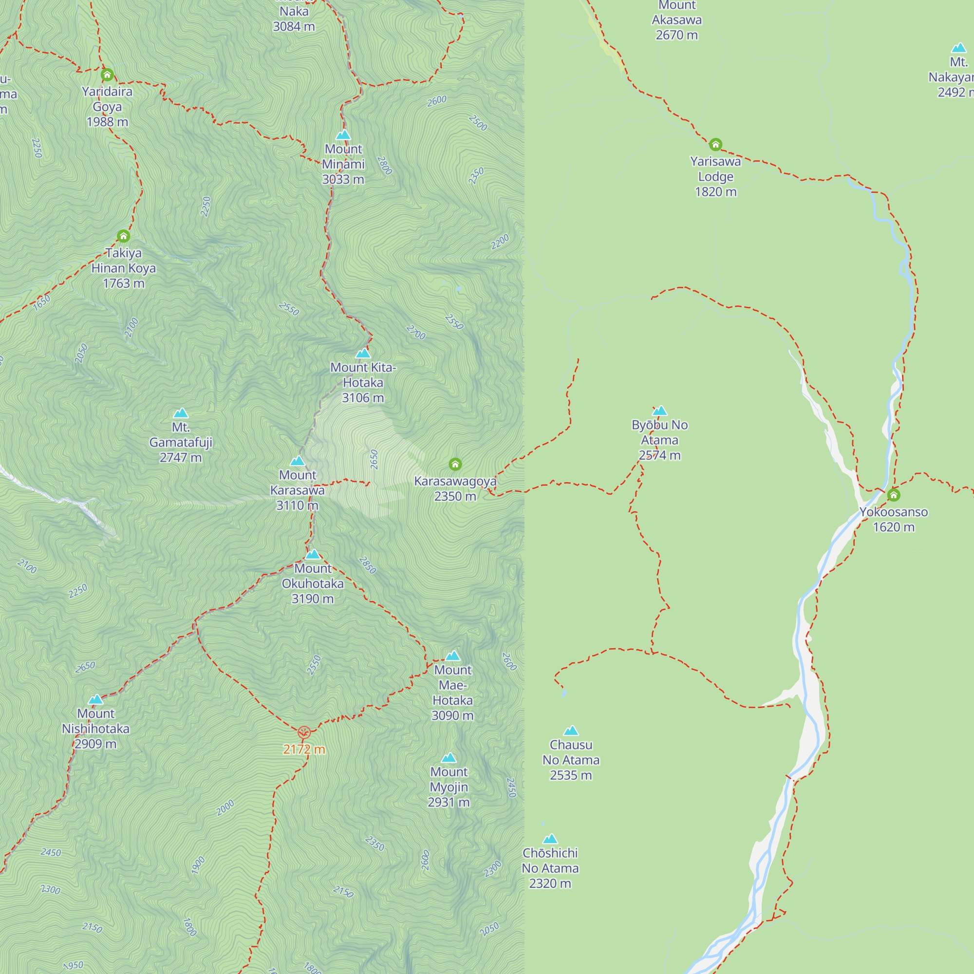 Karasawa Hutte map