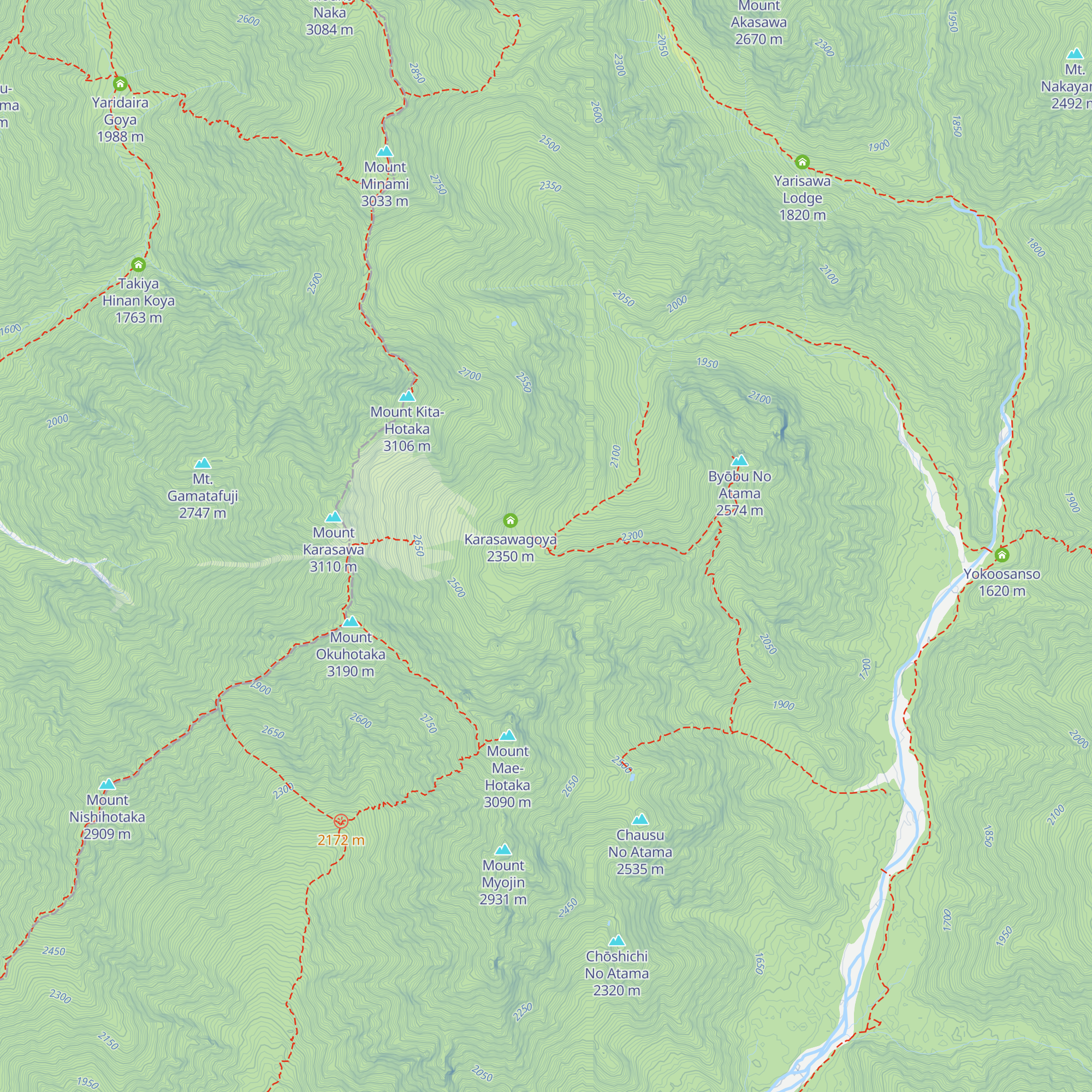 Karasawa Hutte map
