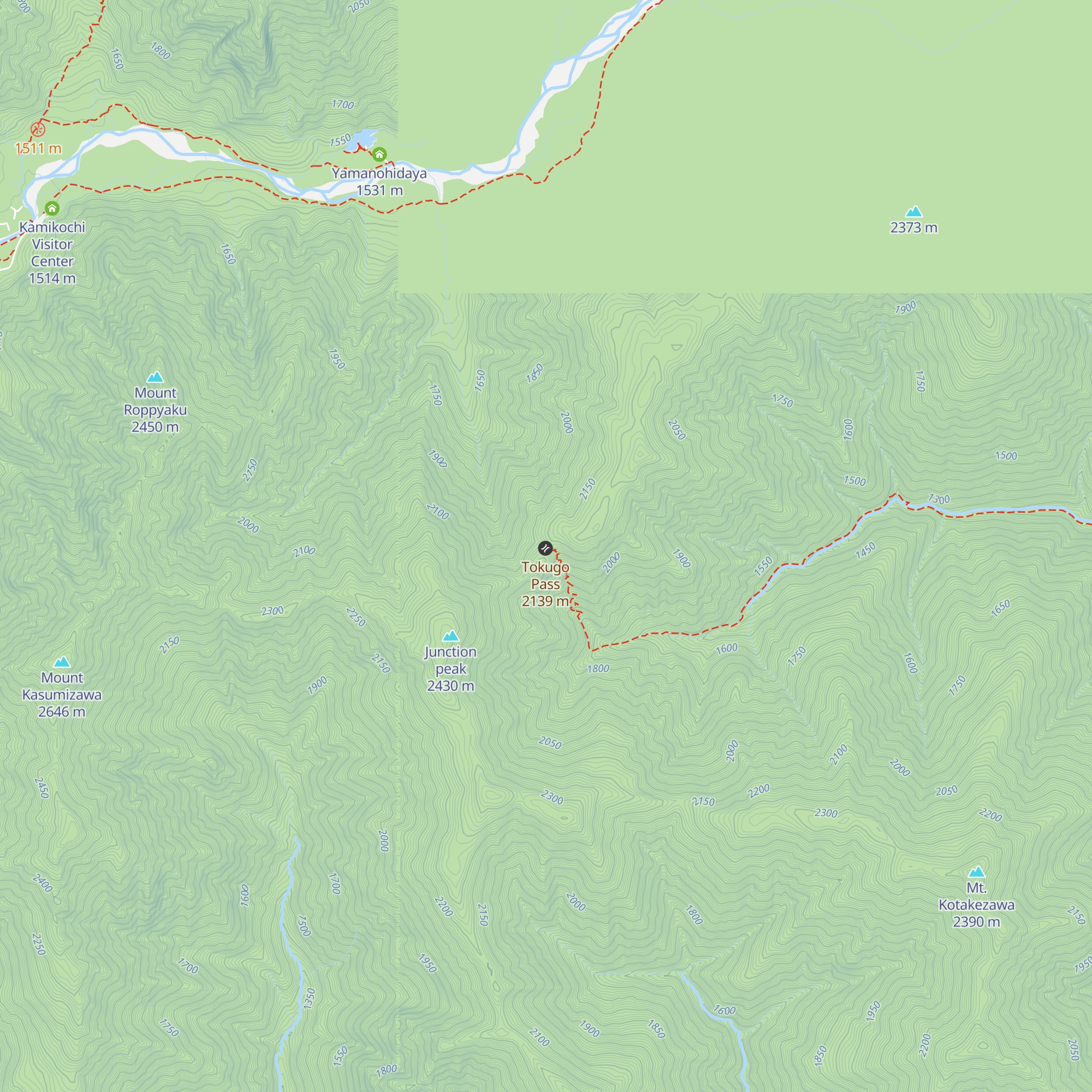 Tokugoto Toge Hut map