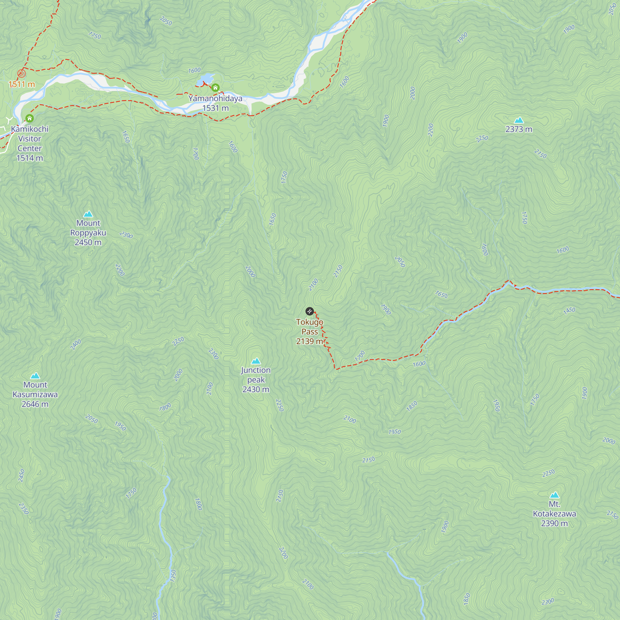 Tokugoto Toge Hut map