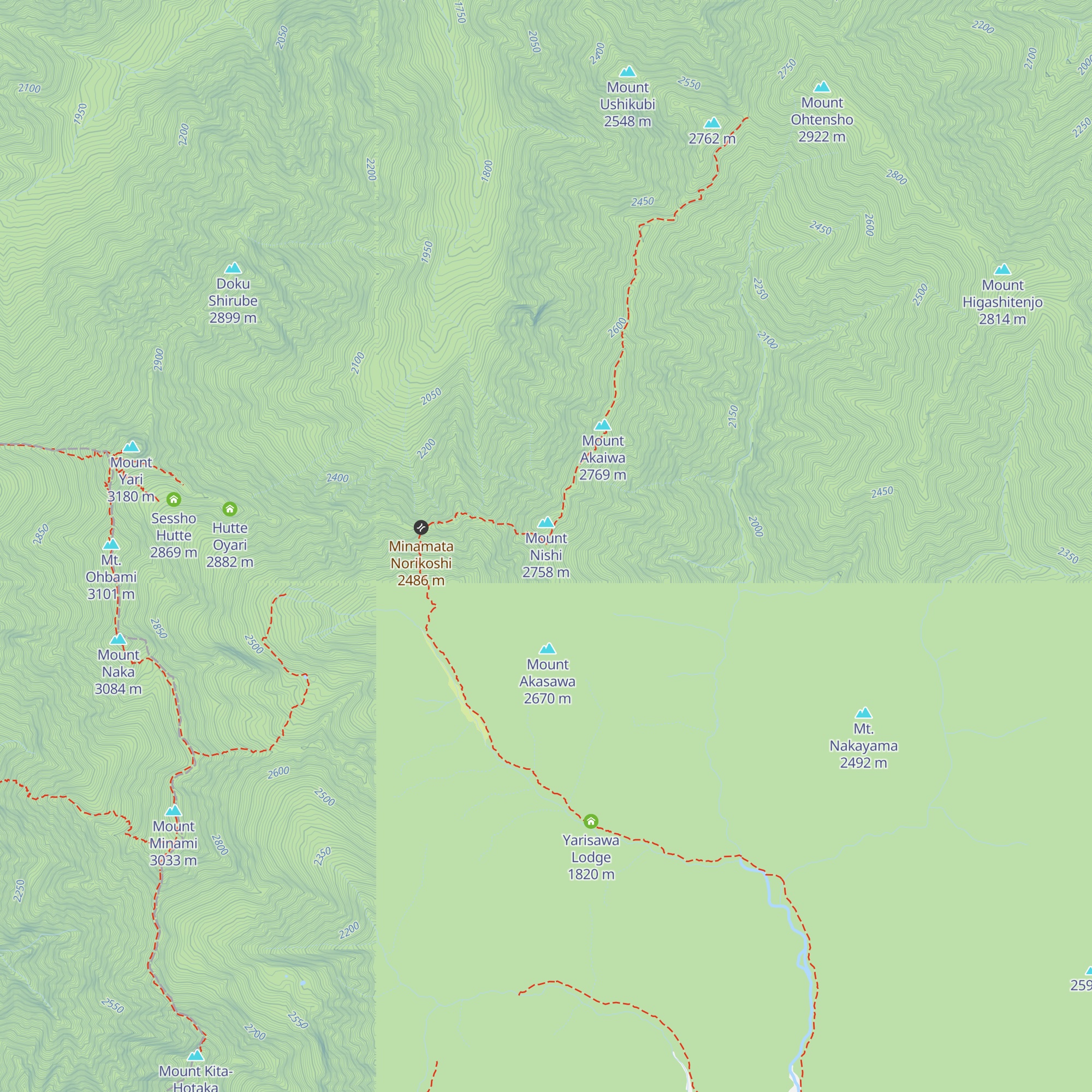 Hutte Nishidake map