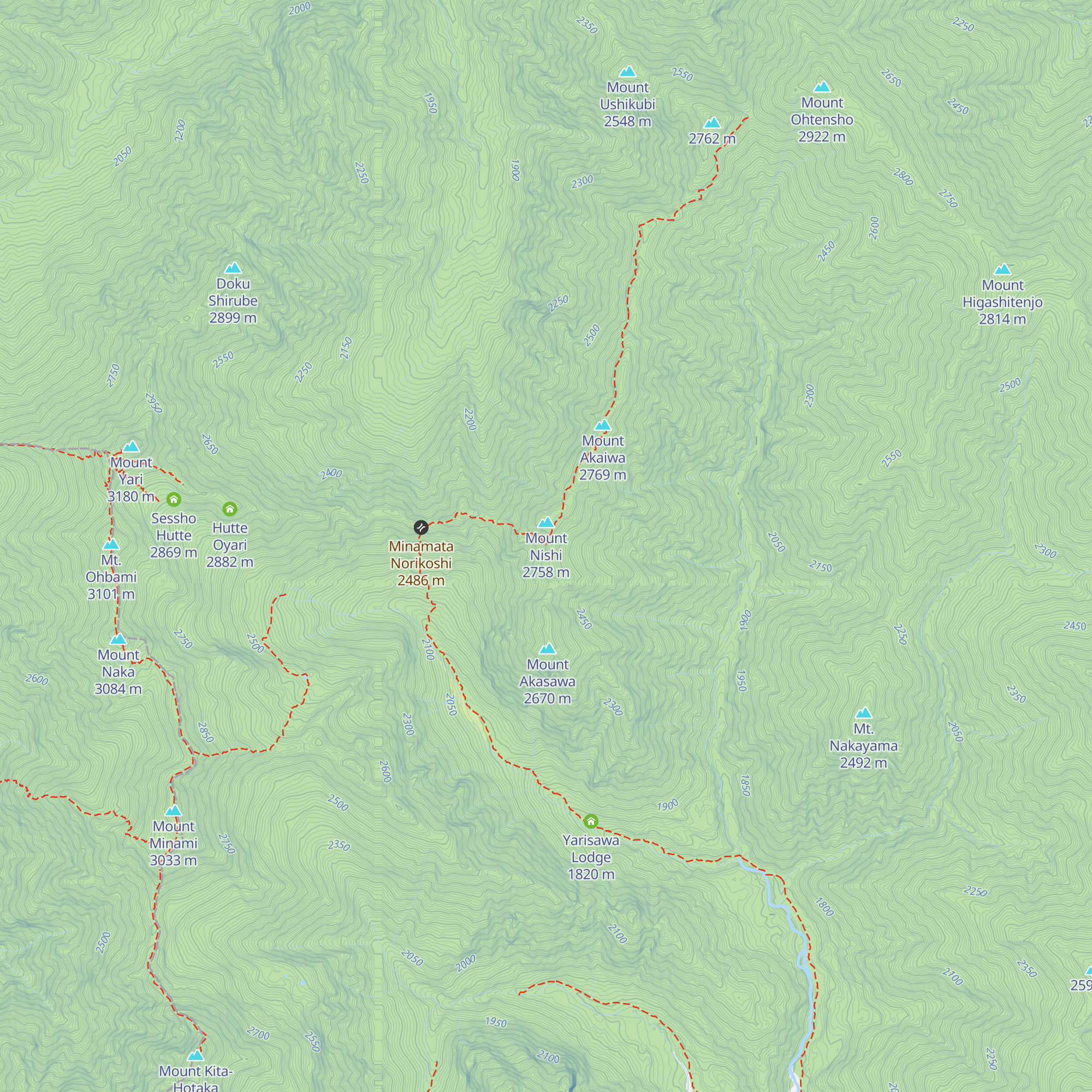 Hutte Nishidake map