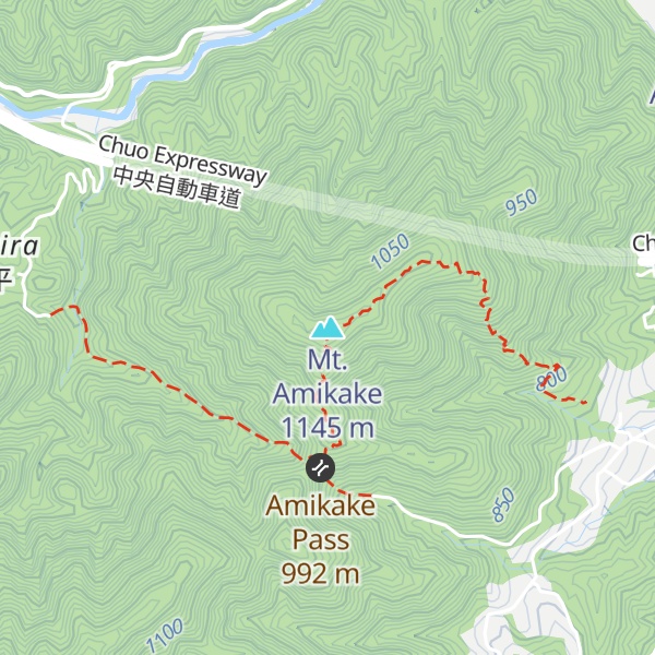 Map of Mt. Amikake