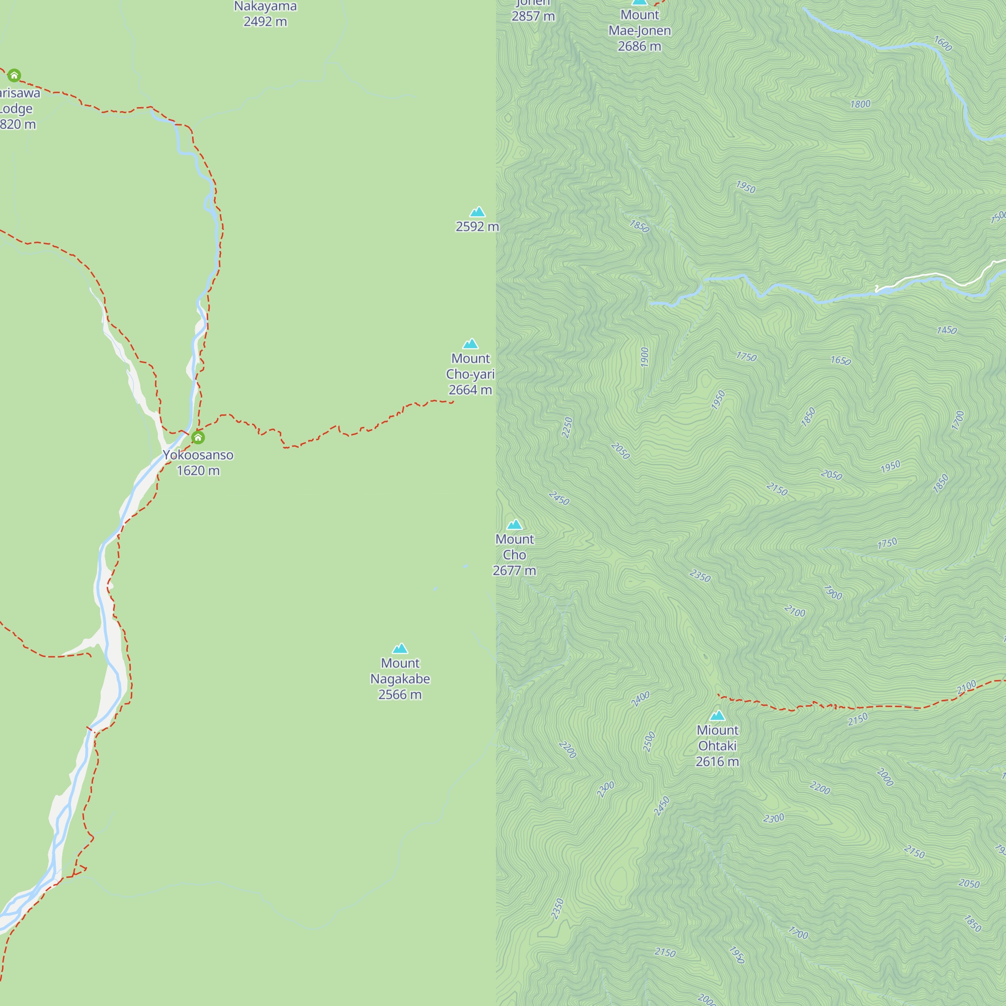 Chogatake Hut map