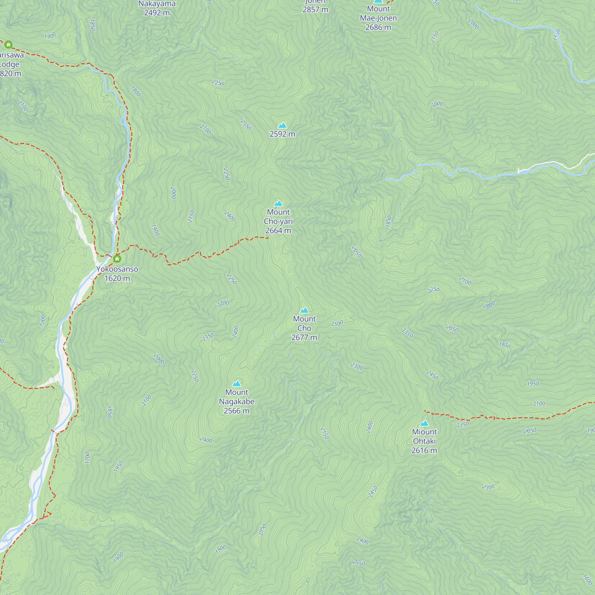 Chogatake Hut map