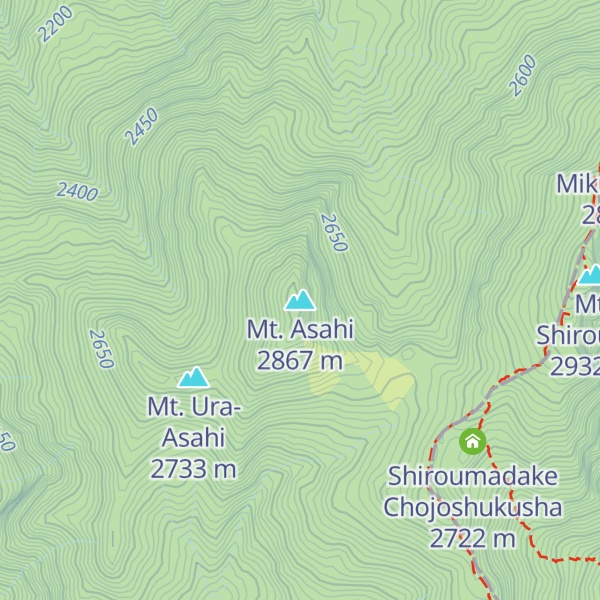 Map of Mt. Asahi